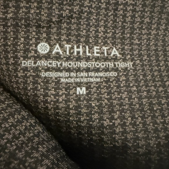 Athleta Delancey Houndstooth Tight Womens Medium Black Coffee Brown 631729 - Picture 4 of 6